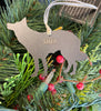 Border Collie Dog Silhouette Metal Ornament