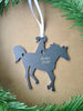 Horse And Lady Rider Metal Ornament