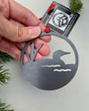 Loon Christmas Ornament, Personalized Gift, Metal Christmas Ornament, Loon Decor
