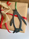 Penguin Christmas Ornament, Personalized Gifts, Rustic Metal Tree Ornament, Sustainable Ornament