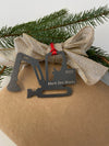 Mini Excavator Metal Ornament