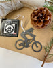 Mountain Bike Girl Metal Ornament