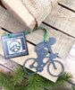 Road Bicycle with Rider Metal Ornament