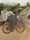 Road Bicycle with Rider Metal Ornament