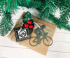 Road Bicycle with Rider Metal Ornament