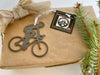 Road Bicycle with Rider Metal Ornament