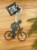 Road Bicycle with Rider Metal Ornament
