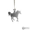 Horse And Lady Rider Ornament, Raw Steel, Metal - Burke Metal Work