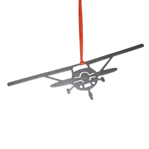 Single Prop Airplane Front View Metal Ornament Keepsake Souvenir - Burke Metal Work