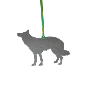 Border Collie Dog Silhouette Metal Ornament - Burke Metal Work