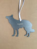 Border Collie Dog Silhouette Metal Ornament