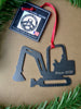 Mini Excavator Metal Ornament