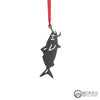 Fish On A Hook Metal Ornament - Burke Metal Work