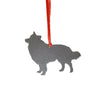 Fluffy Collie Dog Silhouette Metal Ornament - Burke Metal Work