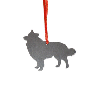 Fluffy Collie Dog Silhouette Metal Ornament - Burke Metal Work