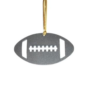 Football Metal Ornament, raw steel, keepsake, souvenir - Burke Metal Work