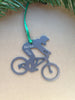 Mountain Bike Girl Metal Ornament