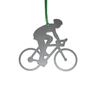 Road Bicycle with Rider Ornament - Burke Metal Work