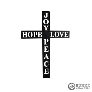 Metal Wall Cross Advent Hope Love Joy Peace - Burke Metal Work