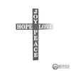 Metal Wall Cross Advent Hope Love Joy Peace - Burke Metal Work