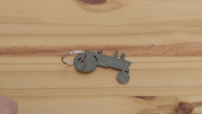 Tractor Keychain, Backpack Tag, Zipper Pull, Personalized Tractor Gift, Steel, Metal