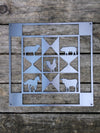 Barn Quilt With Farm Animals  (16'' x 16'') - Burke Metal Work