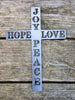 Metal Wall Cross Advent Hope Love Joy Peace - Burke Metal Work