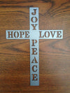 Metal Wall Cross Advent Hope Love Joy Peace - Burke Metal Work