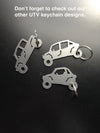 UTV keychain, 2 seater sport utility, side by side, SXS, backpack charm, zipper pull, Personalized Gift