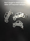 UTV keychain, 2 seater sport utility, side by side, SXS, backpack charm, zipper pull, Personalized Gift