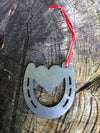 Horse Shoe With Heart Metal Ornament - Burke Metal Work