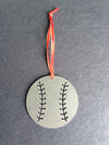 Baseball Metal Ornament, raw steel, keepsake, souvenir - Burke Metal Work