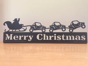 UTV Christmas with Santa and Sleigh SxS Side by Side - Burke Metal Work