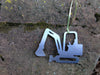 Mini Excavator Metal Ornament, Decor, Gift, Keepsake - Burke Metal Work