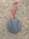 Baseball Metal Ornament, raw steel, keepsake, souvenir - Burke Metal Work