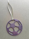 Soccer Ball Metal Ornament, raw steel, keepsake, souvenir - Burke Metal Work