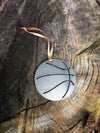 Basketball Metal Ornament, raw steel, keepsake, souvenir - Burke Metal Work