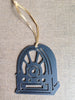 Vintage Old Radio metal ornament keepsake souvenir - Burke Metal Work