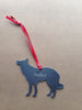 Border Collie Dog Silhouette Metal Ornament - Burke Metal Work