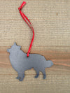 Fluffy Collie Dog Silhouette Metal Ornament - Burke Metal Work