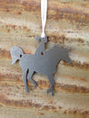 Horse And Lady Rider Ornament, Raw Steel, Metal - Burke Metal Work