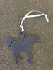 Horse And Lady Rider Ornament, Raw Steel, Metal - Burke Metal Work