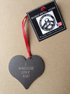 Valentine Heart Metal Ornament, Personalize With Text - Burke Metal Work