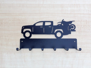 Truck With Dirt Bike In Back Key Holder, Decorative Key Hooks
