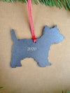 Westie Dog Ornament, Metal Christmas Ornament, Personalized Gift
