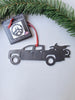 Truck with Dirt Bike in Back Ornament, Metal Christmas Ornament