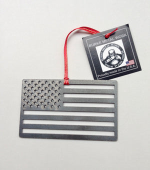 American Flag Steel Ornament, Christmas Ornament
