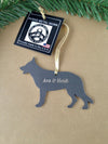 German Shepherd Dog Ornament, Metal Christmas Ornament, Personalized Gift