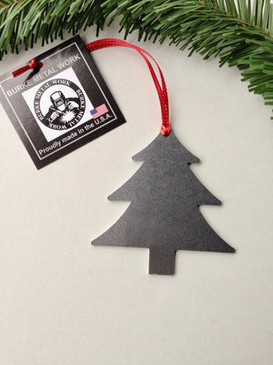Christmas Tree Ornament, Pine Tree Metal Ornament, Personalized Gift