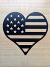 American Flag Heart Shaped Metal Wall Art